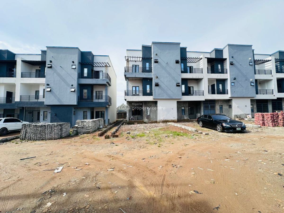a New 4-bedroom Terrace Duplex + 1bq Semi-finished, By Lifecamp Junction ., Life Camp, Abuja, Terraced Duplex for Sale