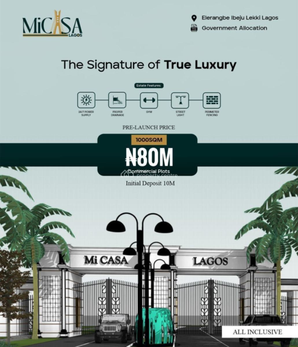 Plot of Land in Beautiful Location, Eleranigbe, Ibeju Lekki, Lagos, Mixed-use Land for Sale