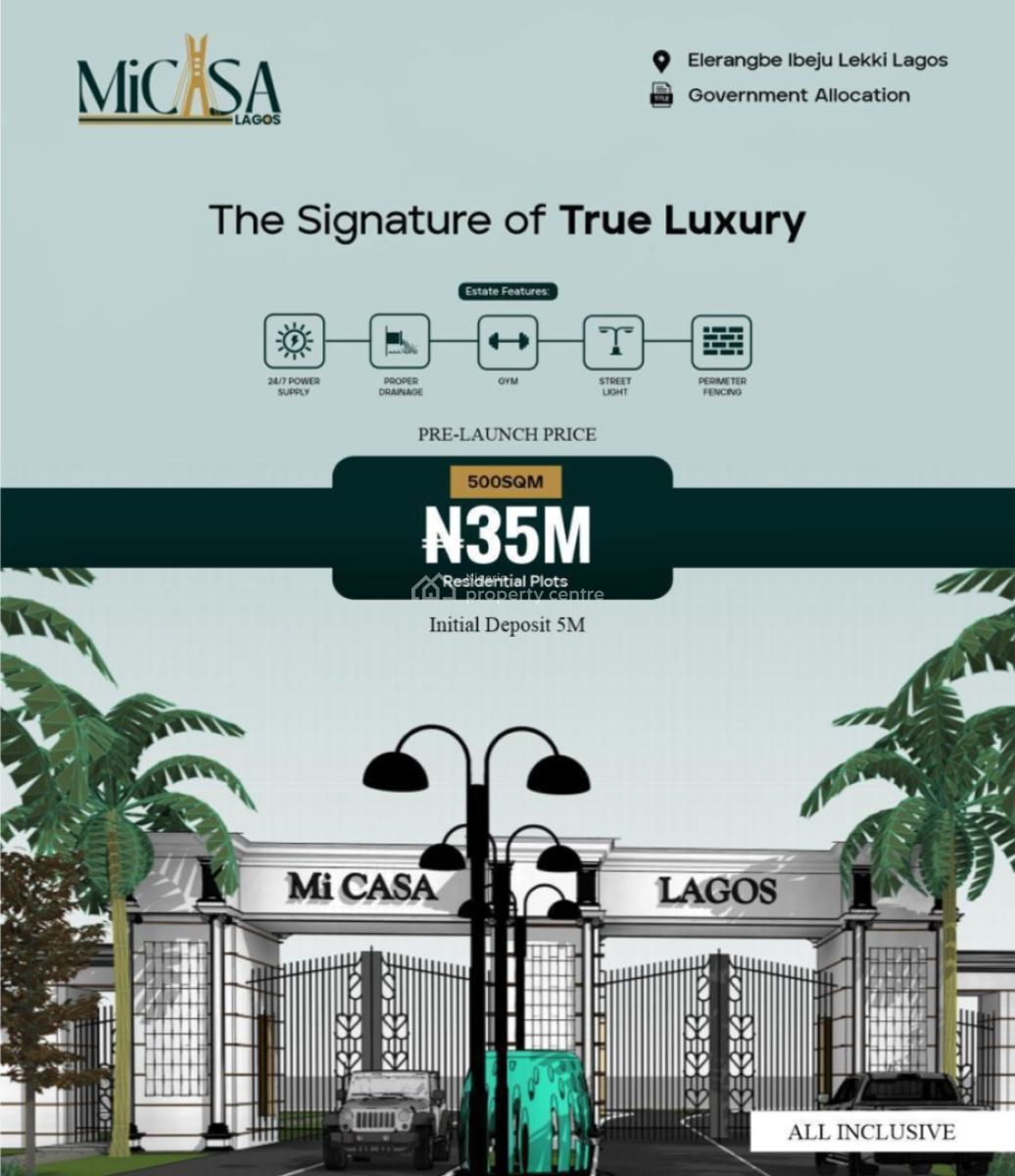 Plot of Land in Beautiful Location, Eleranigbe, Ibeju Lekki, Lagos, Mixed-use Land for Sale