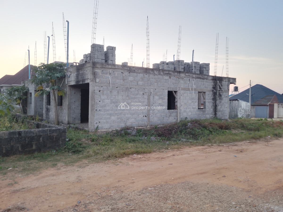 Block of 3 (two Bedroom Terrace) Carcass, Scc Road, Ushafa, Bwari, Abuja, Terraced Duplex for Sale
