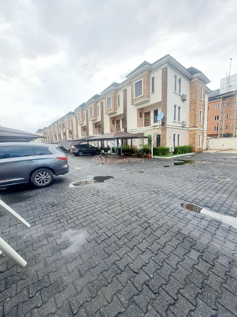 Well Built Serviced 4 Bedroom Terrace with Pool and Bq, Chevron, Lekki, Lagos, Terraced Duplex for Rent
