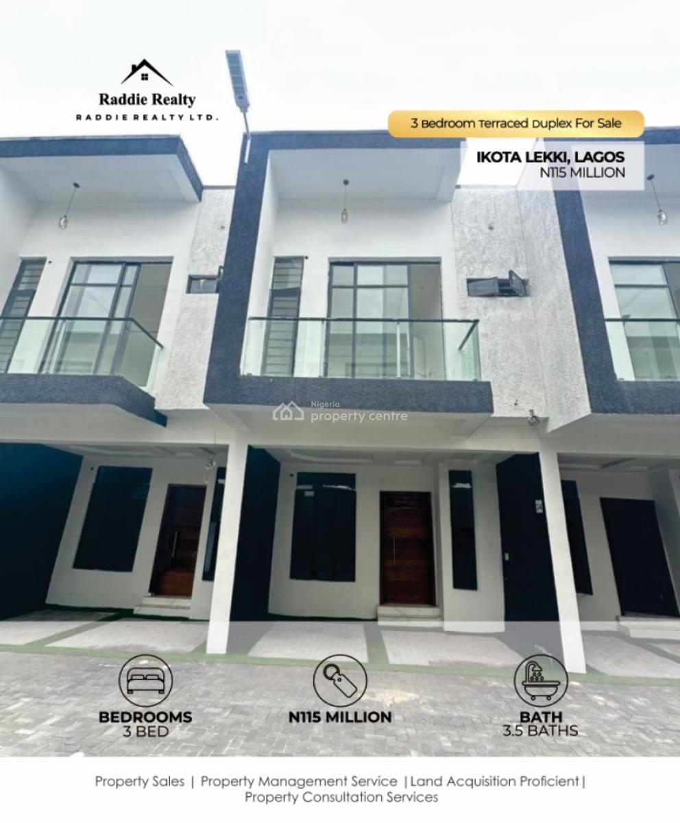 3 Bedroom Terraced Duplex, Ikota, Lekki, Lagos, Terraced Duplex for Sale