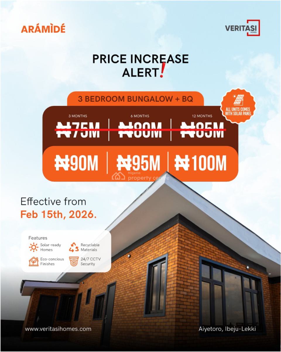 Arámidẹ́ -- Eco-conscious 3-bedroom Bungalows, Lekki–epe Expressway, Aiyeteju Town, Ibeju Lekki, Lagos, Detached Bungalow for Sale