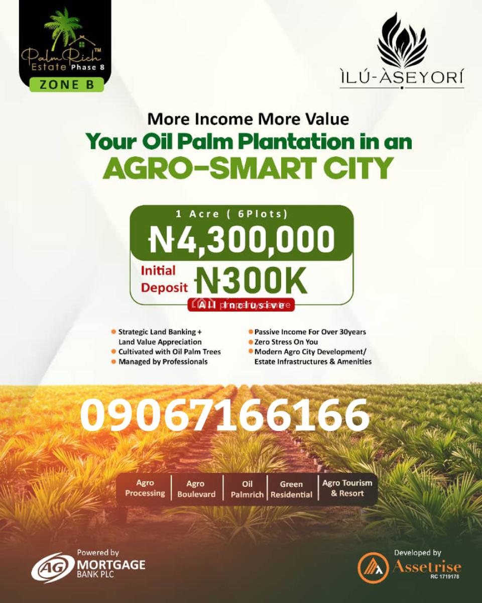 Plam Oil Is The New Gold!! Own an Oil Plantation Without The Street., 30-50 Years Earnings on Roi @ Ilu-aseyori, Ewekoro, Ogun, Mixed-use Land for Sale