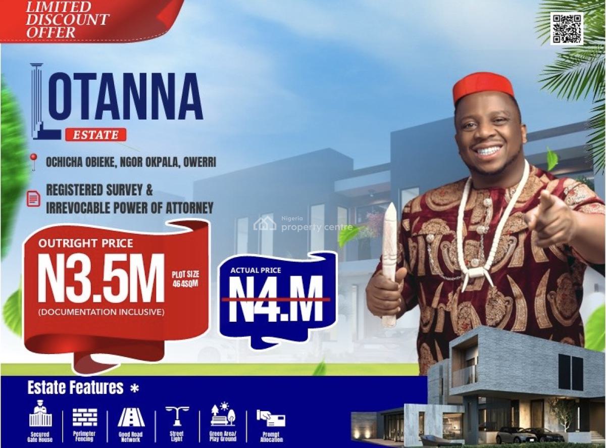 Affordable and Verified Dry Land, Lotanna Estate Located Ochicha Obieke Ngor Okpala, Owerri Municipal, Imo, Residential Land for Sale