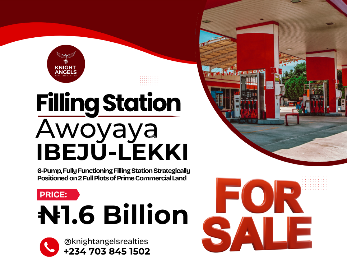 6 Pumps Functioning Filling Station on 2 Plots of Land, Awoyaya, Ibeju Lekki, Lagos, Filling Station for Sale