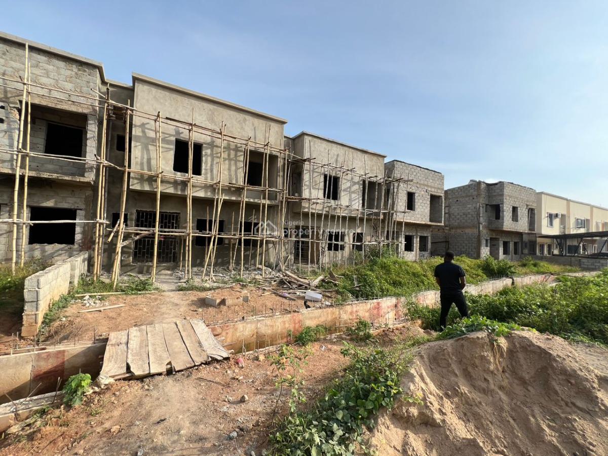 a Carcass 3 Bedrooms Ensuite with Bq, Karsana, Abuja, Terraced Duplex for Sale