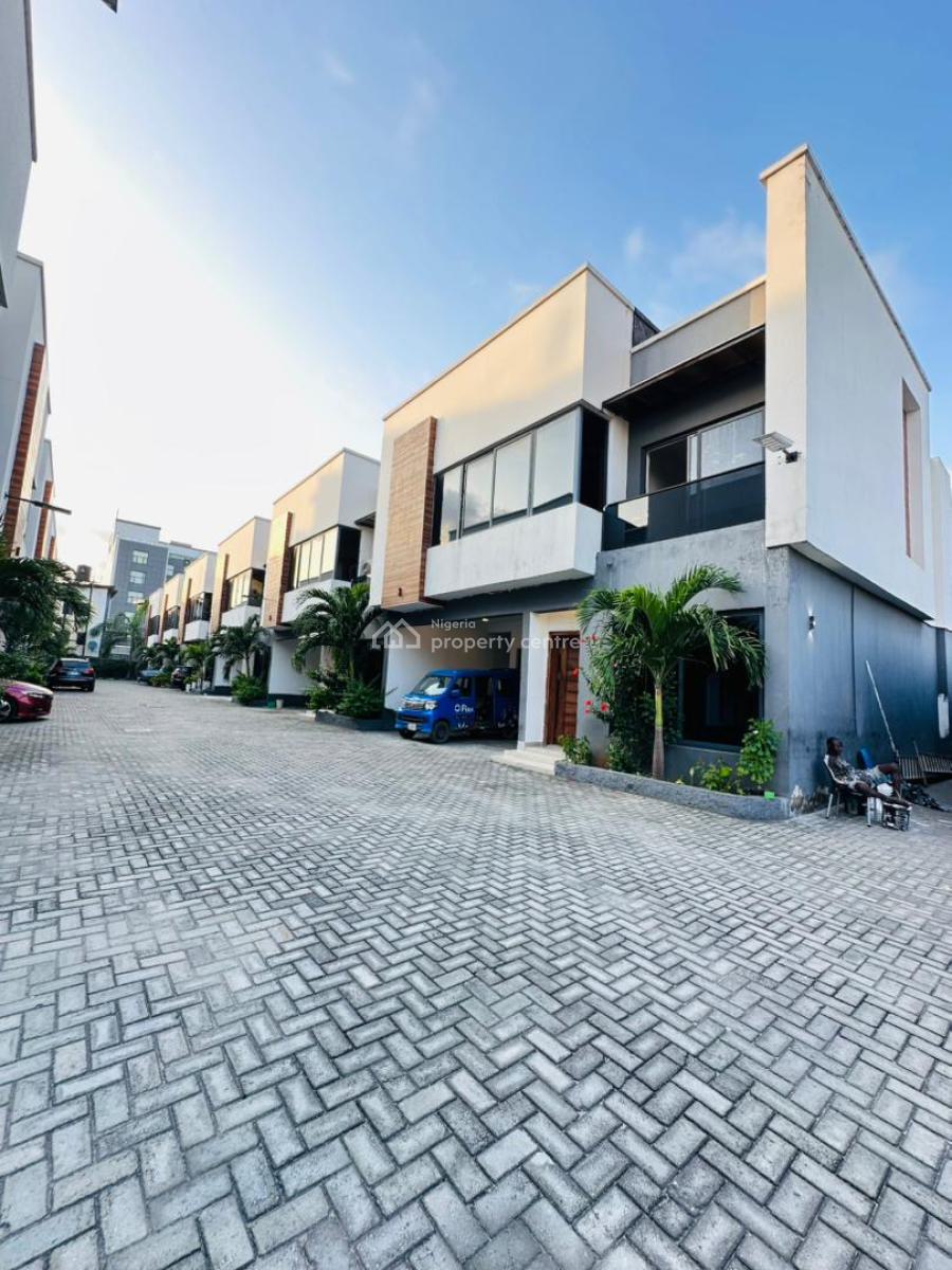 Beautifully Carved 4 Bedroom Terrace Duplex with Bq, Osapa, Lekki, Lagos, Terraced Duplex for Rent