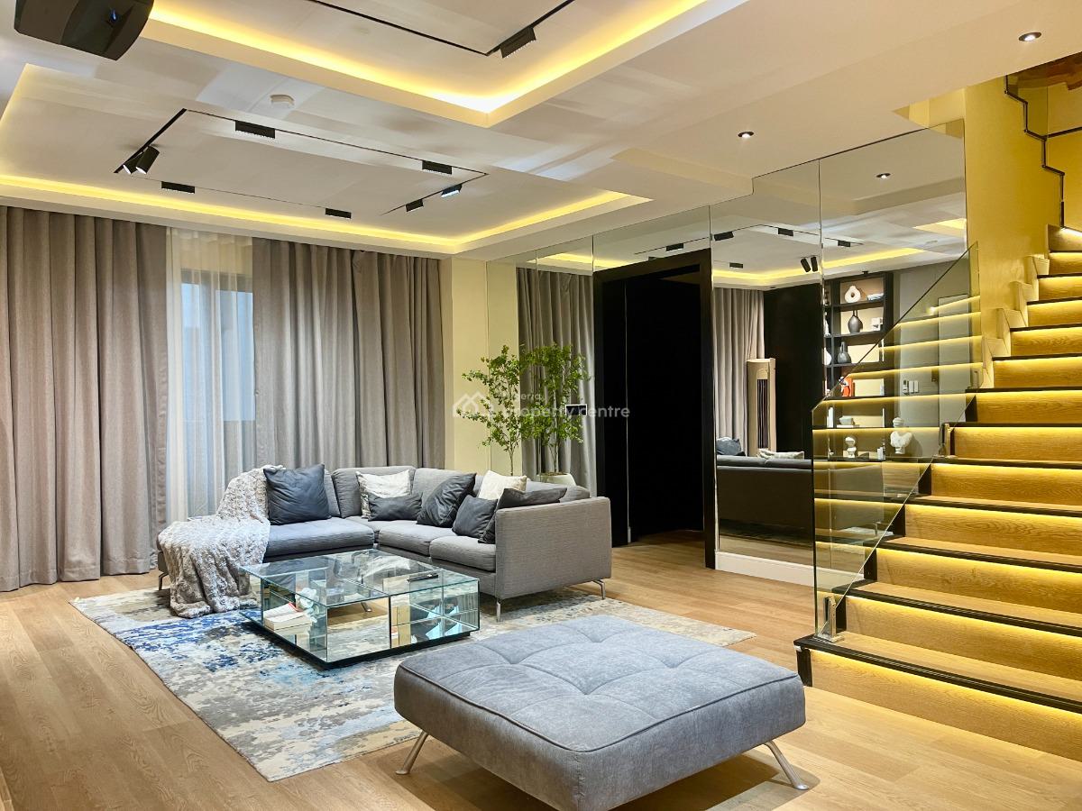 Aesthetically Detailed Three-bedroom Maisonette with Private Cinema, Located at Kunle Ogunba Street, Lekki Phase 1, Lekki, Lagos, Flat / Apartment Short Let