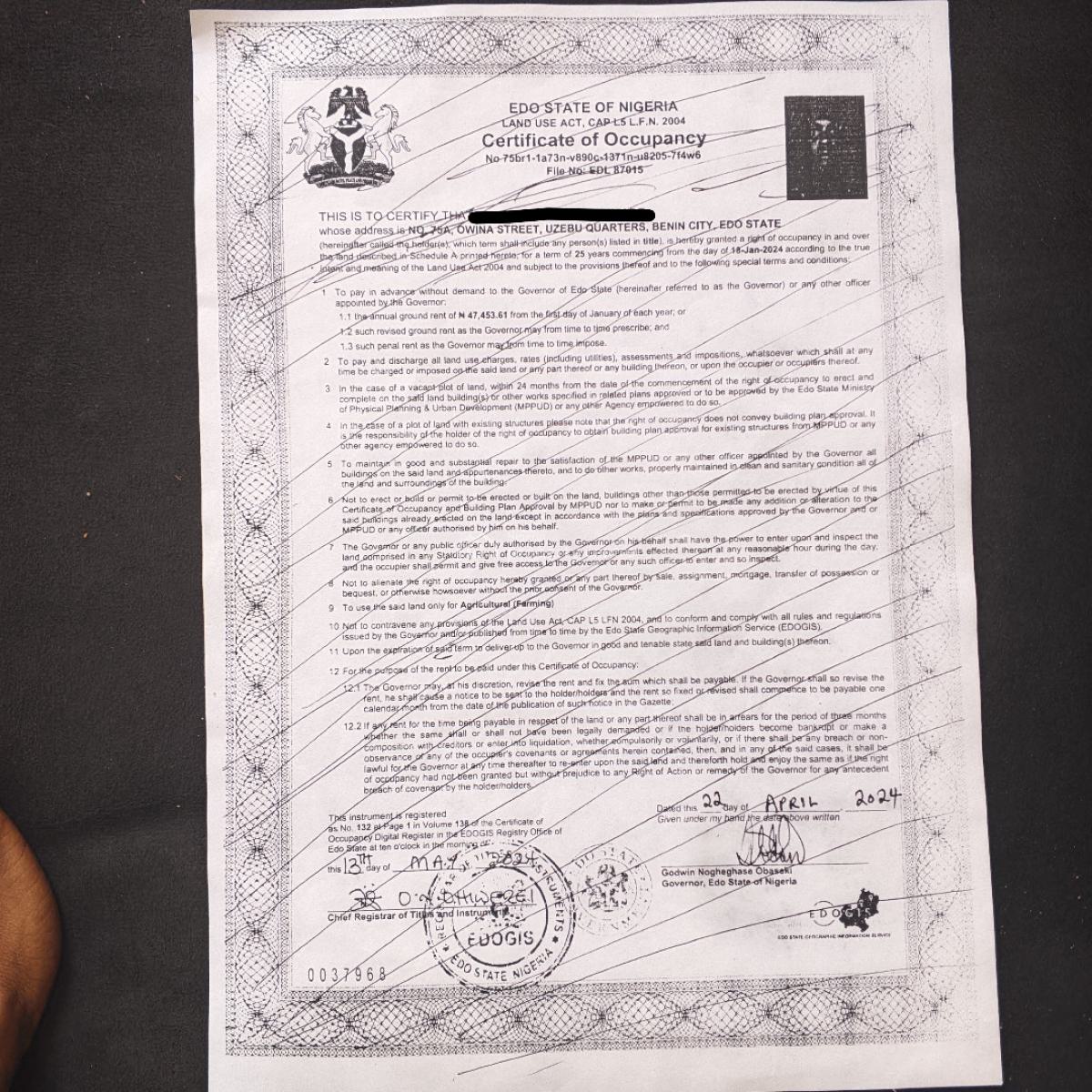 a Land Measuring 9.491 Hectares with a Valid Certificate of Occupancy, Benin-lagos Express Road, Mile 18, Ovia North-east, Edo, Mixed-use Land for Sale