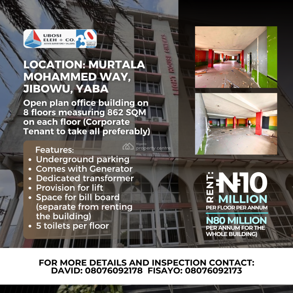 Open Plan Office Building, Muritala Mohammed Way, Jibowu, Yaba, Lagos, Office Space for Rent