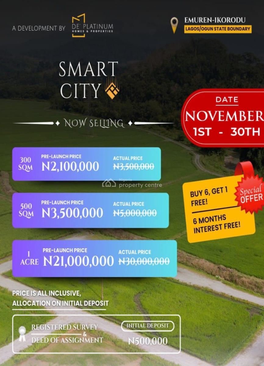 Govt Approved Estate Directly Facing Road, Smart City Estate Directly Facing Road Emuren Ikorodu, Imota, Ikorodu, Lagos, Mixed-use Land for Sale