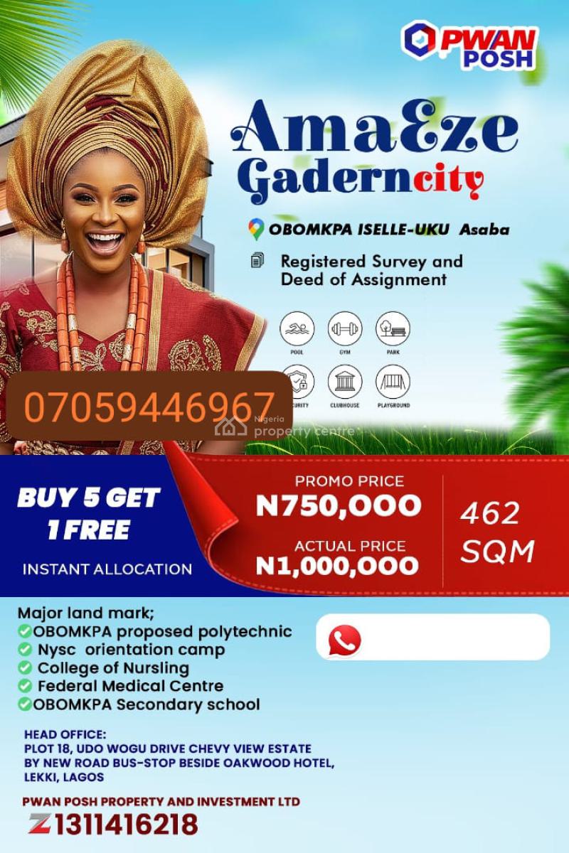 Buy 5 Plots to Get 1 Free in Iselle Uku, Obomkpa Iselle Uku, Aniocha North, Delta, Mixed-use Land for Sale