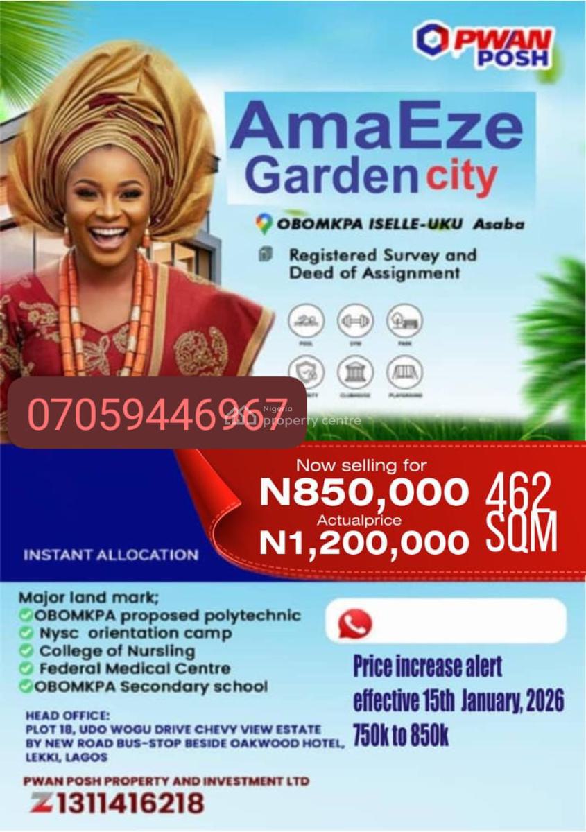 Plots of Affordable Land in Obomkpa, Obomkpa Iselle Uku, Aniocha North, Delta, Mixed-use Land for Sale