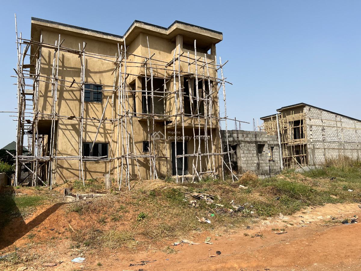 Uncompleted 4-bedroom Semi-detached Duplex with Bq at Lugbe, Abuja, Close to Dunamis Church Headquarters, Lugbe District, Abuja, Semi-detached Duplex for Sale