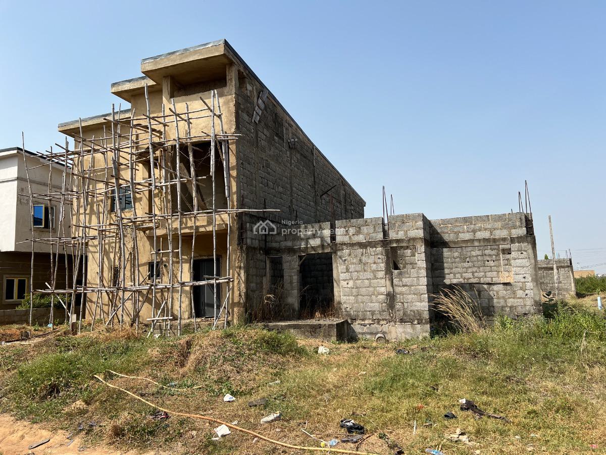 Uncompleted 4-bedroom Semi-detached Duplex with Bq at Lugbe, Abuja, Close to Dunamis Church Headquarters, Lugbe District, Abuja, Semi-detached Duplex for Sale