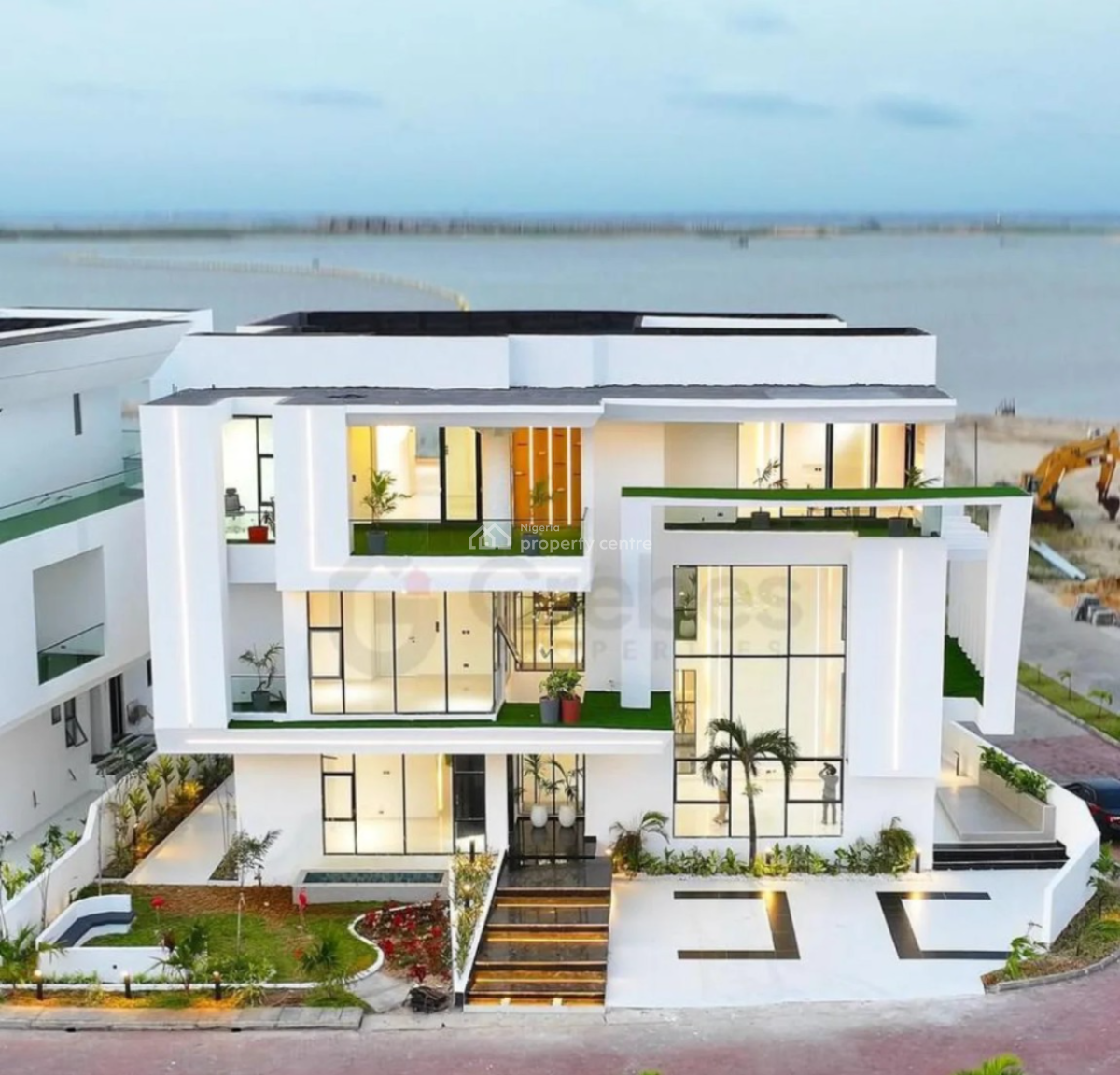 Aesthetically Built 5 Bedroom Detached Waterfront Mansion, Osapa Inside a Gated Estate, Osapa, Lekki, Lagos, Detached Duplex for Sale