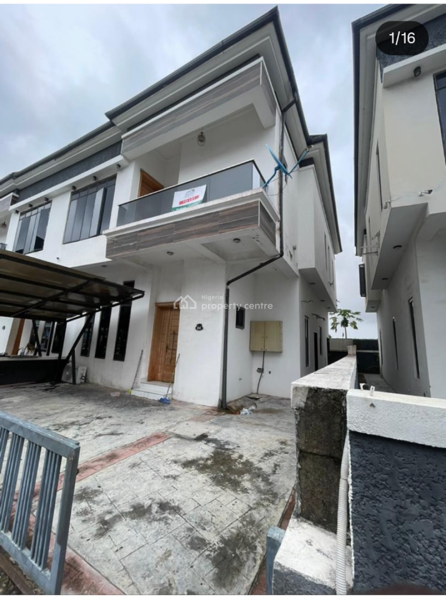 Spacious Self Service 4bedroom Semi Detached Duplex with Bq at Chevron, Chevron By Bis Apartment, Lekki, Lagos, Semi-detached Duplex for Rent