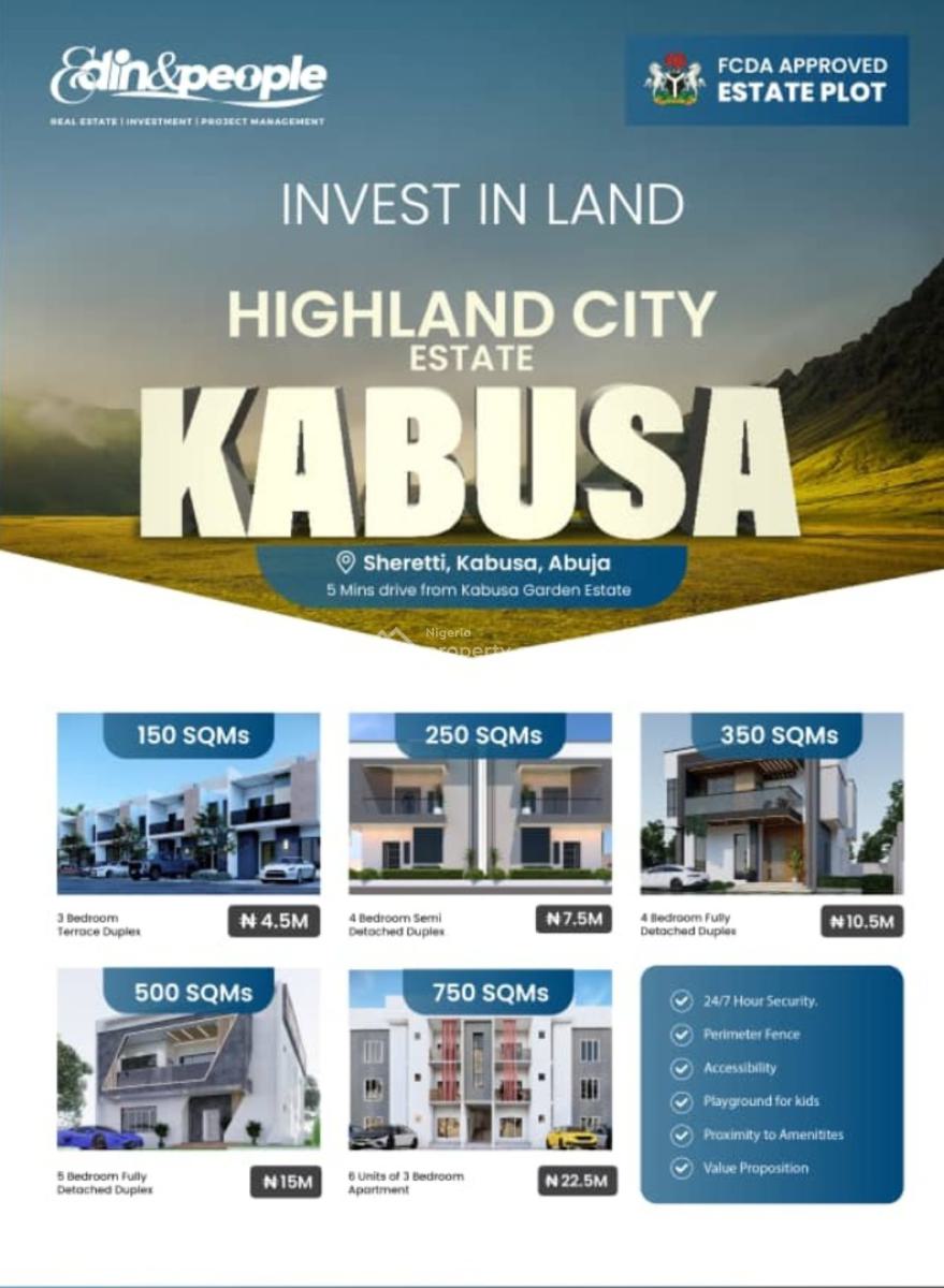 5bedroom Detached Duplex, Sheretti, Kabusa, Abuja, Residential Land for Sale