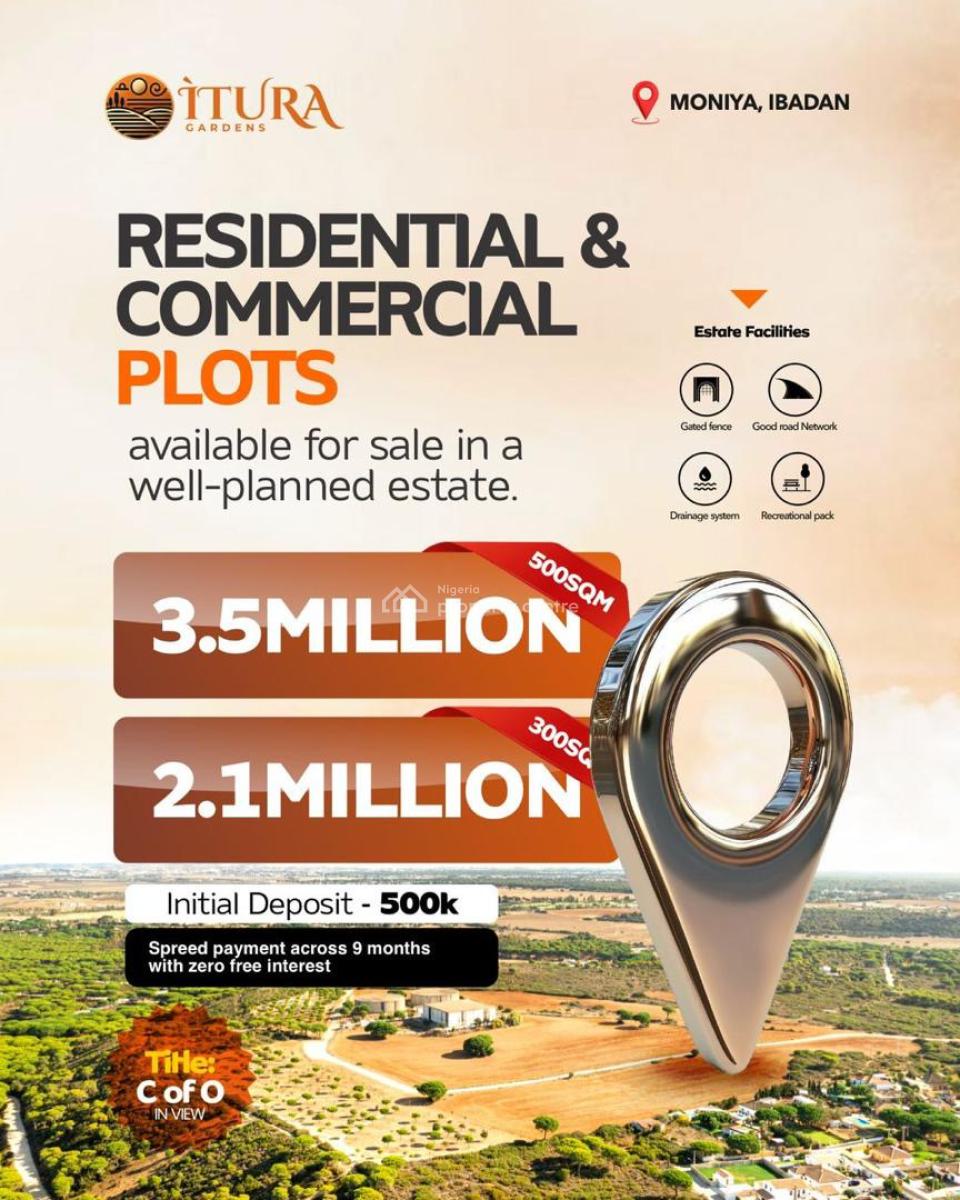 Affordable Dry Land at a Good Fast Growing Location with Title, Itura Gardens, Moniya, Ibadan, Oyo, Residential Land for Sale