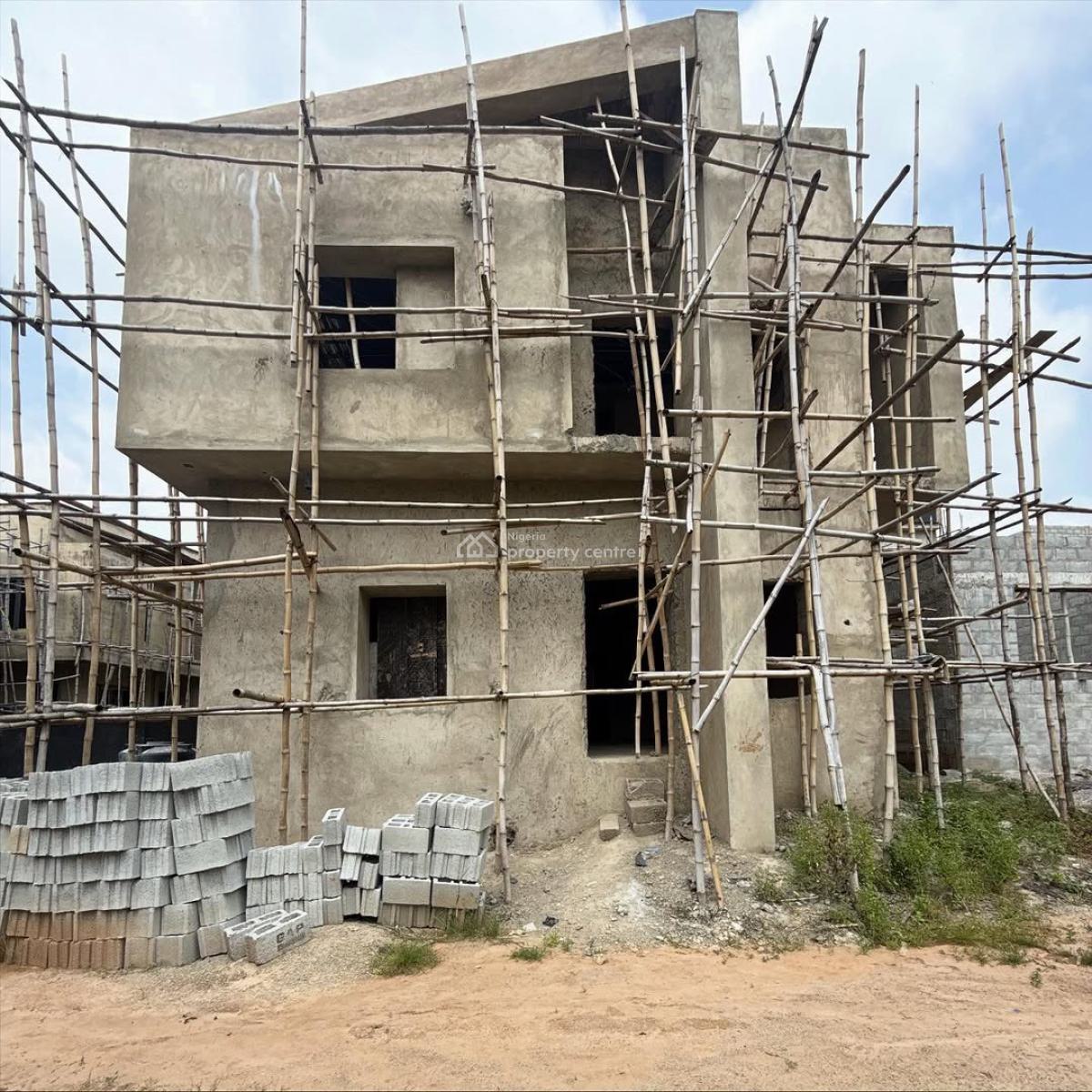 Standard 4bedroom Detached Duplex with Bq(carcass), Guzape District, Abuja, Detached Duplex for Sale