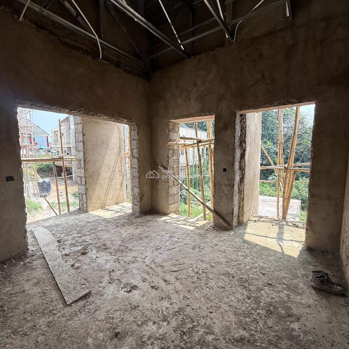 Standard 4bedroom Detached Duplex with Bq(carcass), Guzape District, Abuja, Detached Duplex for Sale