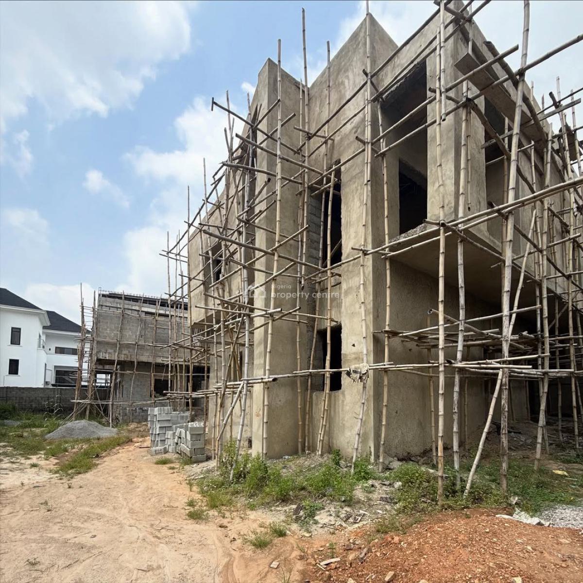 Standard 4bedroom Detached Duplex with Bq(carcass), Guzape District, Abuja, Detached Duplex for Sale