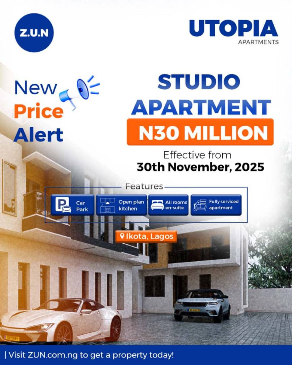 Affodable Utopia Apartments - Studio Pent Floor, Few Minutes From Mega Chicken, Lekki-epe Express Way., Ikota, Lekki, Lagos, Mini Flat (room and Parlour) for Sale