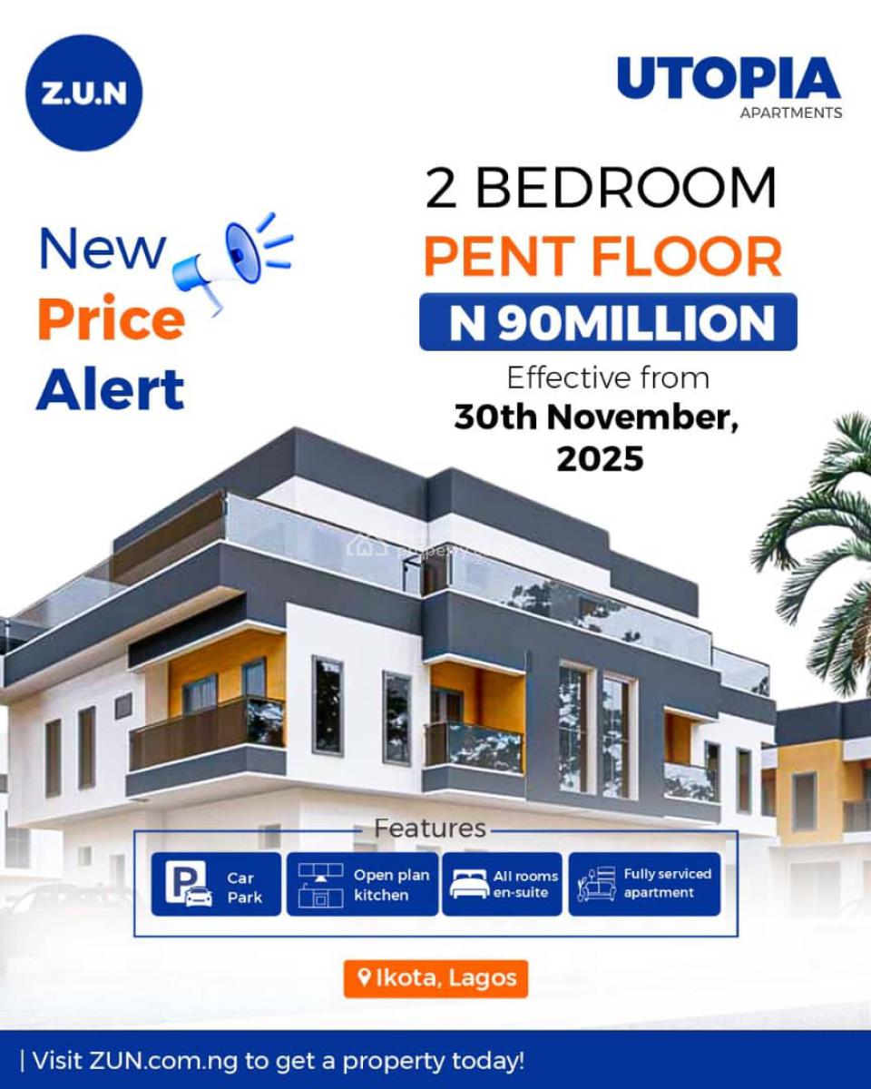 Affodable Utopia Apartments - Studio Pent Floor, Few Minutes From Mega Chicken, Lekki-epe Express Way., Ikota, Lekki, Lagos, Mini Flat (room and Parlour) for Sale