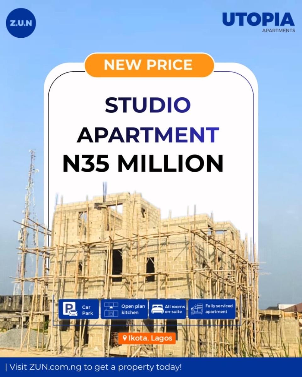 Affodable Utopia Apartments - Studio Pent Floor, Few Minutes From Mega Chicken, Lekki-epe Express Way, Ikota, Lekki, Lagos, Flat / Apartment for Sale