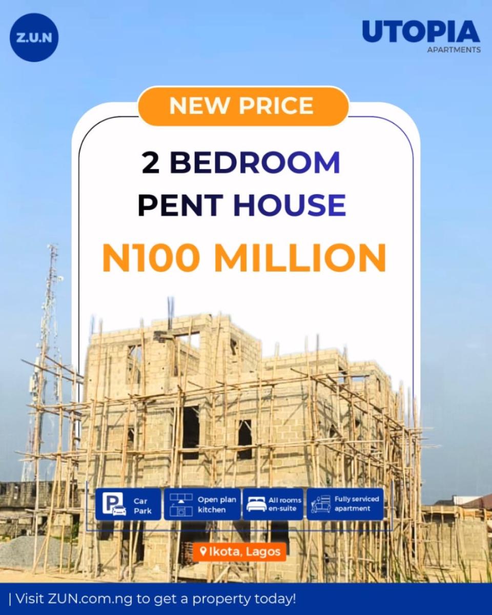 Affodable Utopia Apartments - Studio Pent Floor, Few Minutes From Mega Chicken, Lekki-epe Express Way, Ikota, Lekki, Lagos, Flat / Apartment for Sale