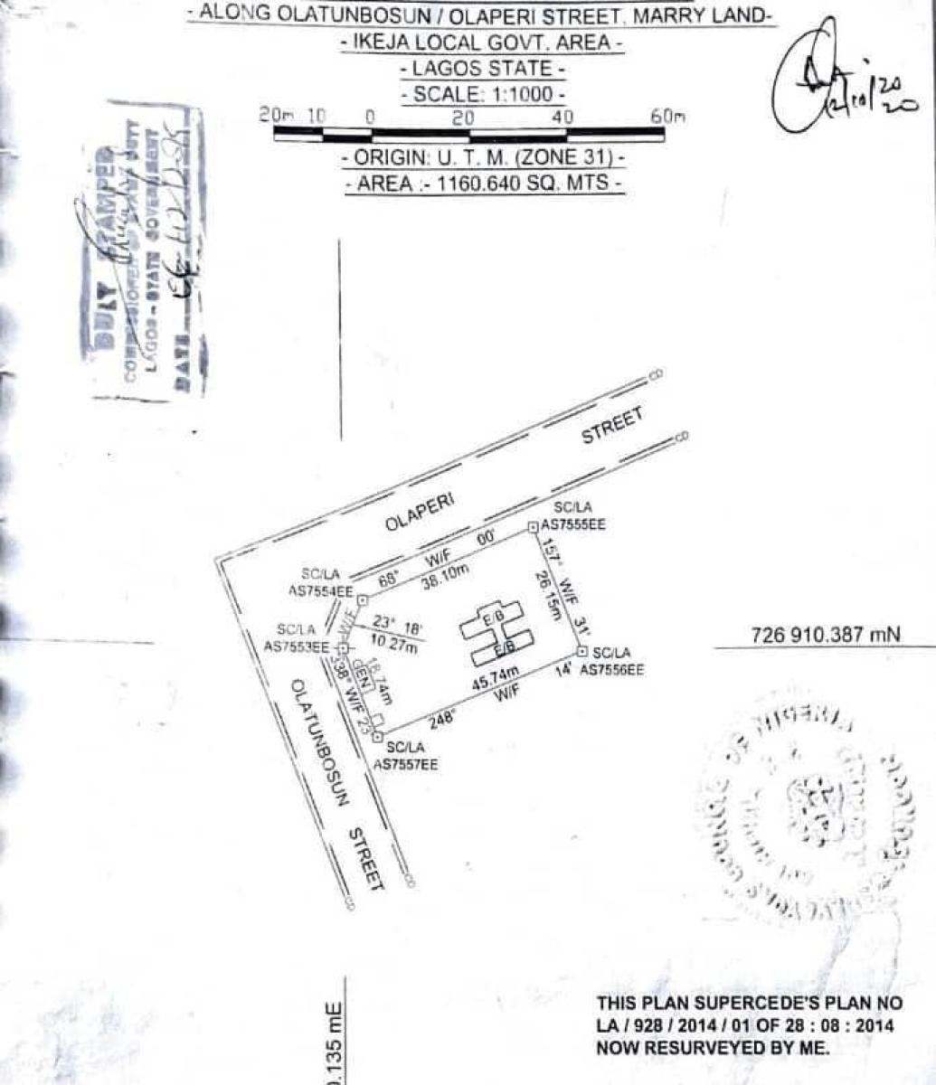 *land:* Approx. 1,200 M2 Fenced Corner-piece, Shonibare Estate Maryland, Maryland, Lagos, Land Joint Venture