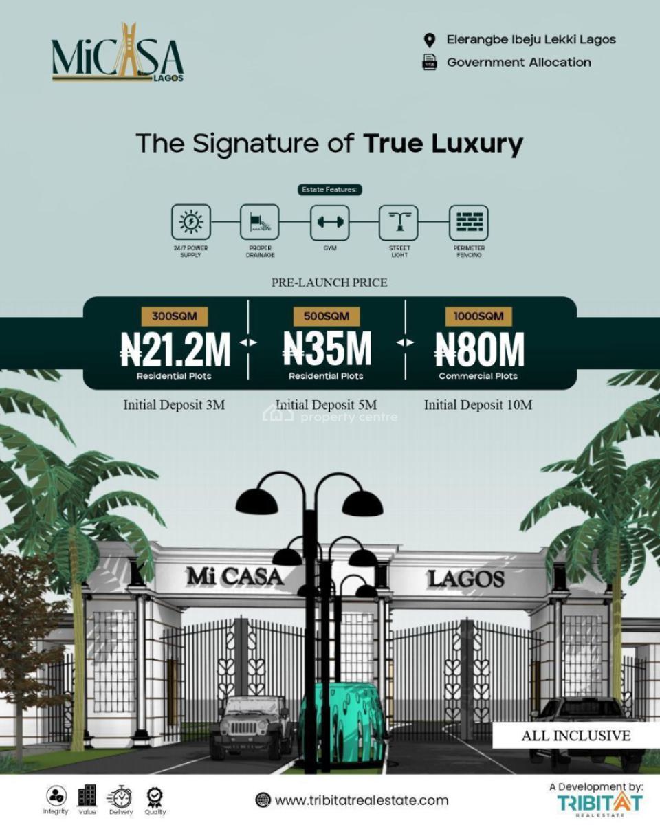 Black Friday/christmas Awoof Luxury 300 Sqm, Lekki Avana Road, Micasa Luxury Estate Ibeju Lekki Lagos, Eleranigbe, Ibeju Lekki, Lagos, Mixed-use Land for Sale
