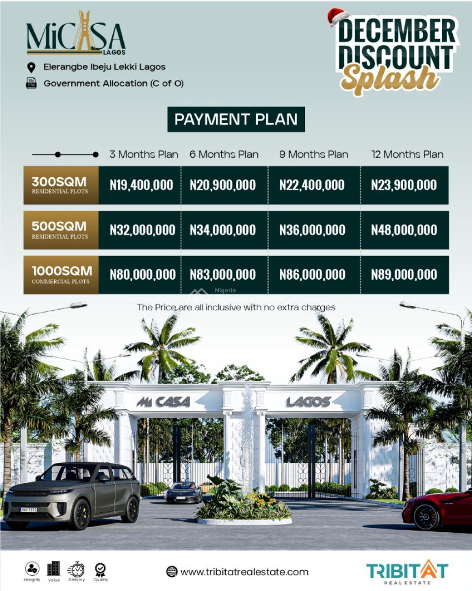 Affordable Luxury Estate 300 Sqm Land, Lekki Avana Road, Micasa Luxury Estate, Eleranigbe, Ibeju Lekki, Lagos, Mixed-use Land for Sale