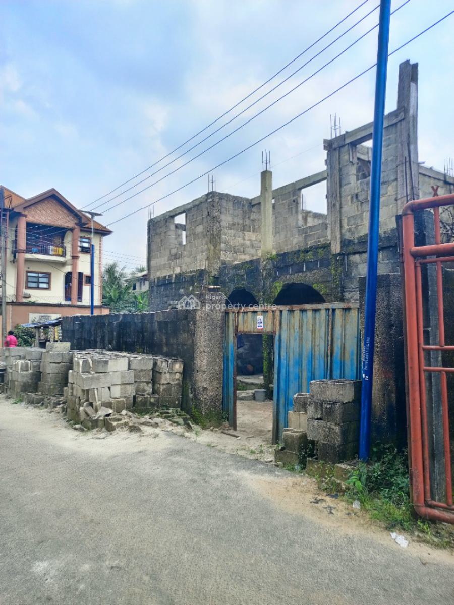 Uncompleted 2 Units of 2 Bedroom Flat on a Half Plot of Land., Farm Road Eliowhani, Rumudara, Port Harcourt, Rivers, Block of Flats for Sale