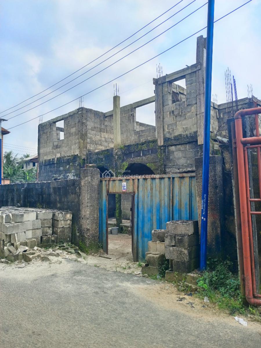 Uncompleted 2 Units of 2 Bedroom Flat on a Half Plot of Land., Farm Road Eliowhani, Rumudara, Port Harcourt, Rivers, Block of Flats for Sale