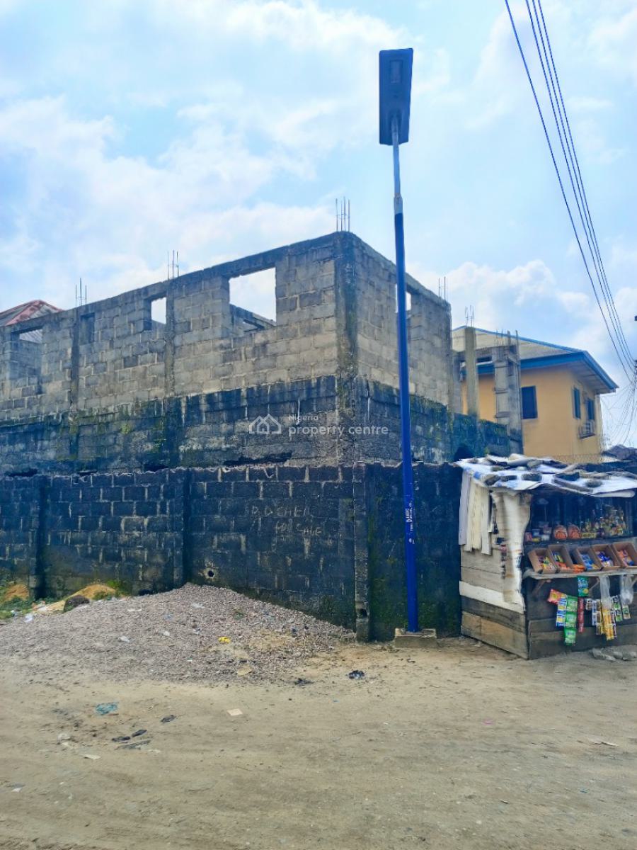 Uncompleted 2 Units of 2 Bedroom Flat on a Half Plot of Land., Farm Road Eliowhani, Rumudara, Port Harcourt, Rivers, Block of Flats for Sale