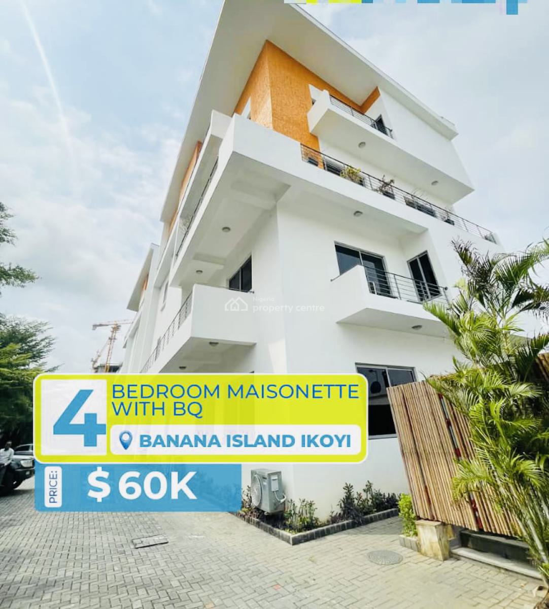 Exquisite 4 Bedroom Maisonette with Swimming Pool, Gym and Bq, Banana Island, Ikoyi, Lagos, Flat / Apartment for Rent