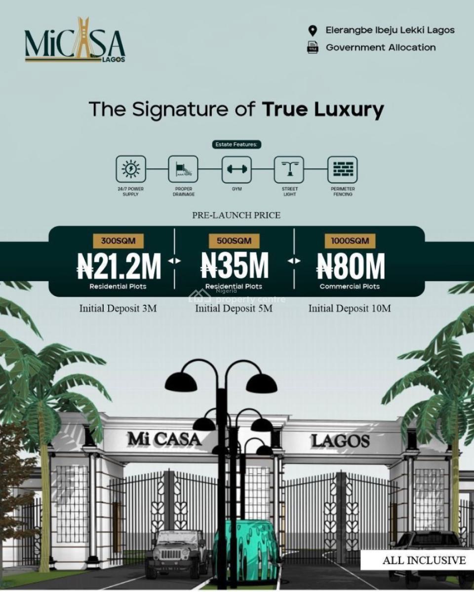 Government Allocation  Dry Land with Good Facilities, Elerangbe, Ibeju Lekki, Lagos, Residential Land for Sale