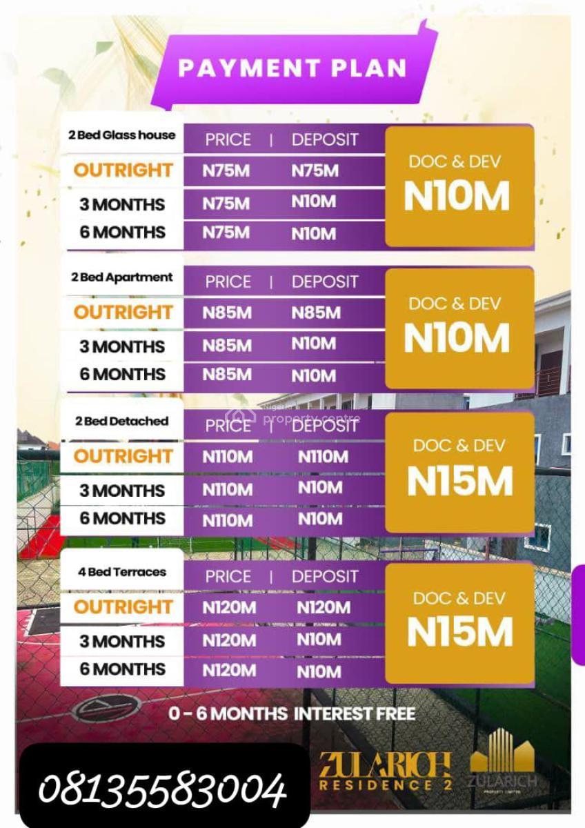 Elegance at Its Peak at Zularich Residencr, Monastery Road, Sangotedo, Ajah, Lagos, Terraced Duplex for Sale