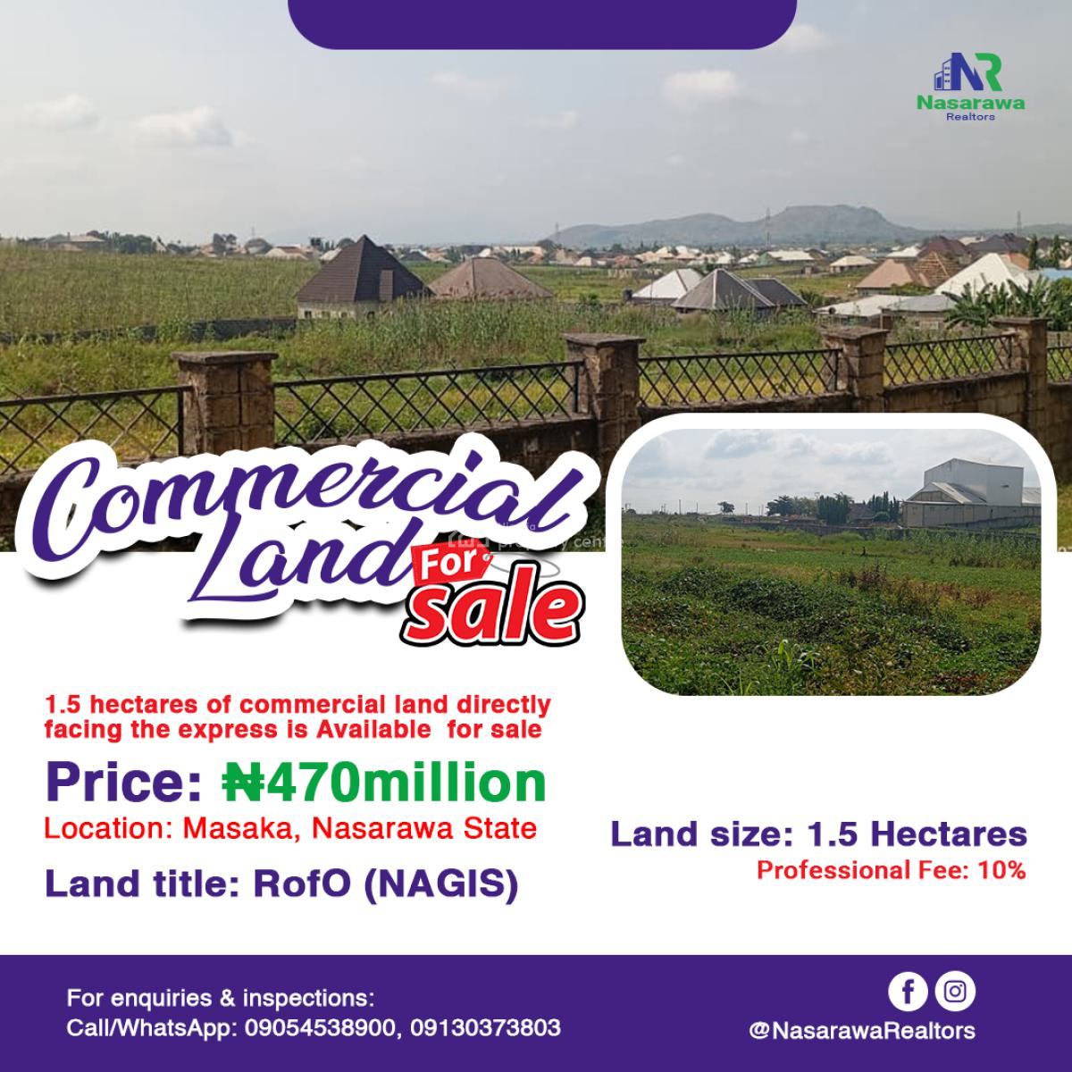 1.5 Hectares Commercial Land Is Available, Karu, Nasarawa, Commercial Land for Sale