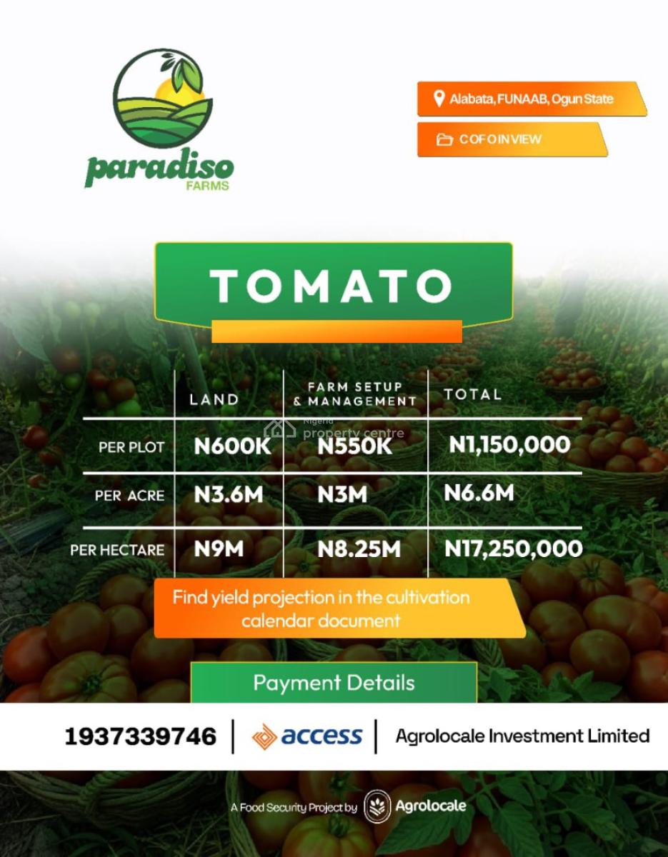 Wealth Creation Opportunity(food Security Project), Funnab, Abeokuta North, Ogun, Tank Farm for Sale