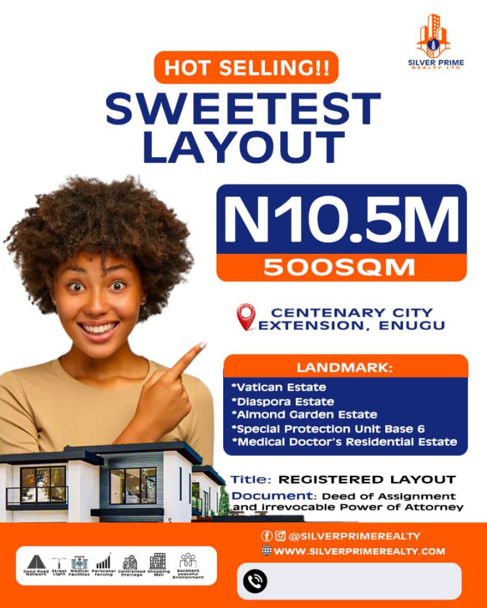 Sweetest Estate Layout --  Land in Enugu, Centenary City Extension, Enugu, Enugu, Residential Land for Sale