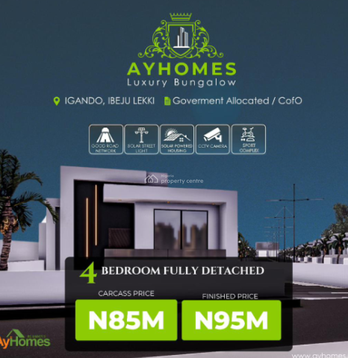 Brand New 4 Bedroom Luxury Bungalows, Ay Homes Luxury Bungalows, Igando Orudu, Ibeju Lekki, Lagos, Detached Bungalow for Sale