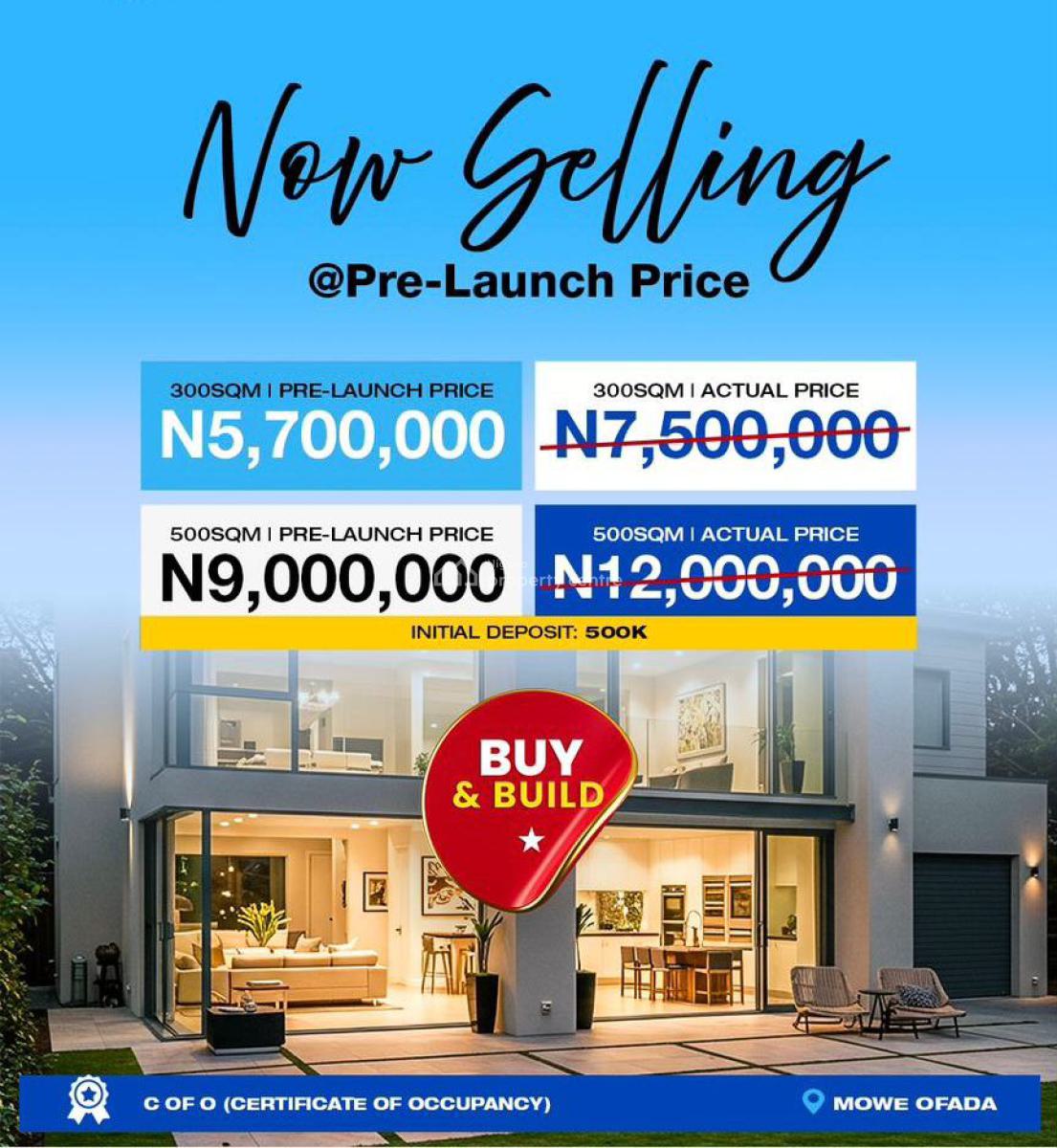 Parcel of Land with C/o in a Functional Estate., Few Minutes From Rccg., Mowe Ofada, Ogun, Residential Land for Sale