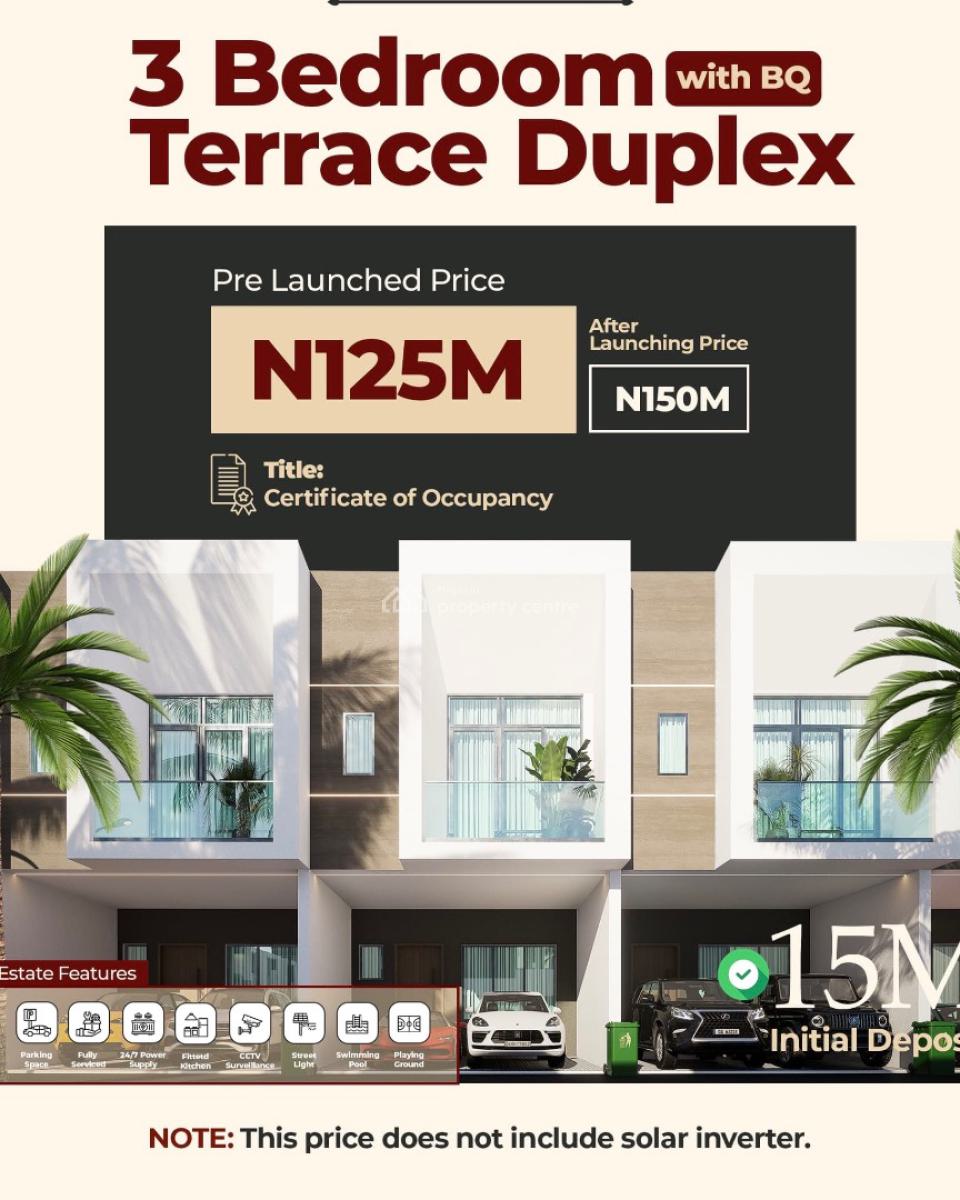 Luxury 3 Bedroom Terraced Duplex with Excellent Facilities, Sangotedo, Ajah, Lagos, Terraced Duplex for Sale