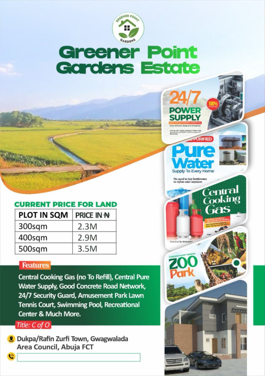 Plots of Land, Greener Point Garden Dukpa, Gwagwalada, Abuja, Mixed-use Land for Sale