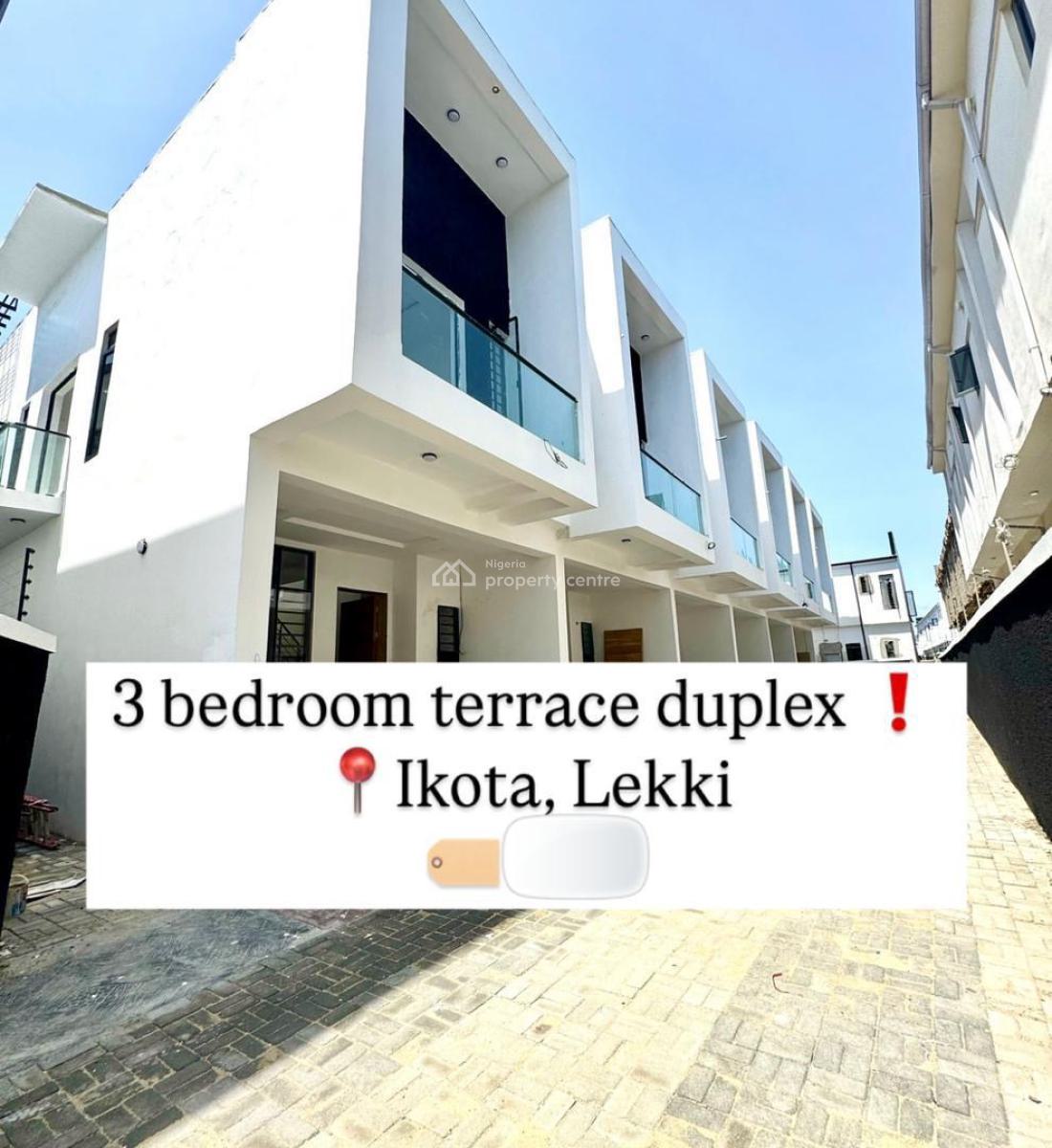 Newly Build 3 Bedroom Terrce Duplex, Ikota, Lekki, Lagos, Terraced Duplex for Rent