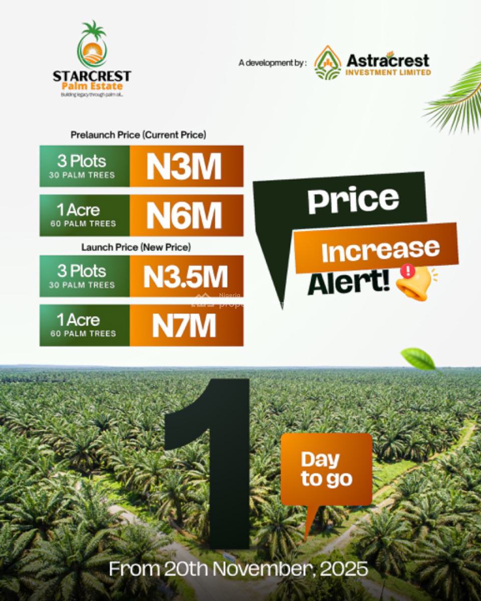 Affordable Starcrest Palm Estate., Few Minute From Funaab, Alabata., Abeokuta North, Ogun, Industrial Land for Sale