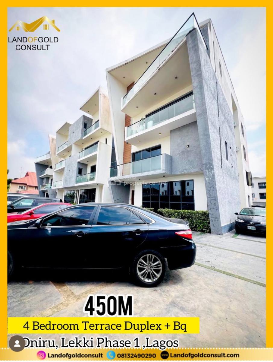 4 Bedroom Terrace Duplex + Room Bq, in a Great and Serene Estate., Oniru, Victoria Island (vi), Lagos, Terraced Duplex for Sale